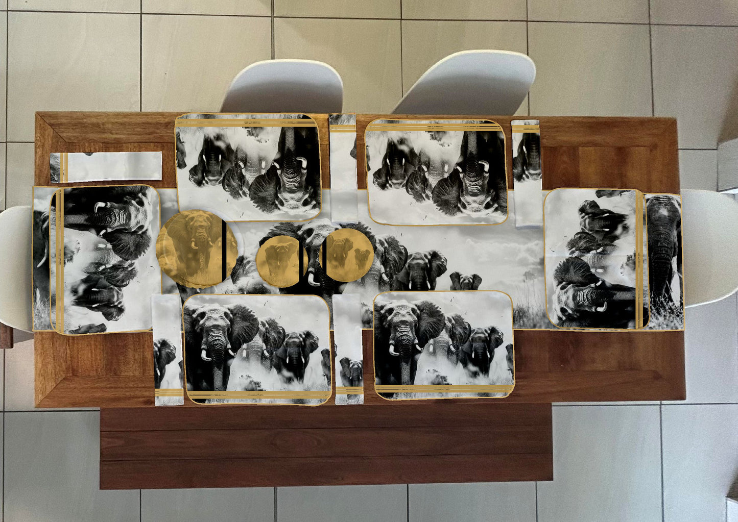 BW Elephant Savannah Table Runner