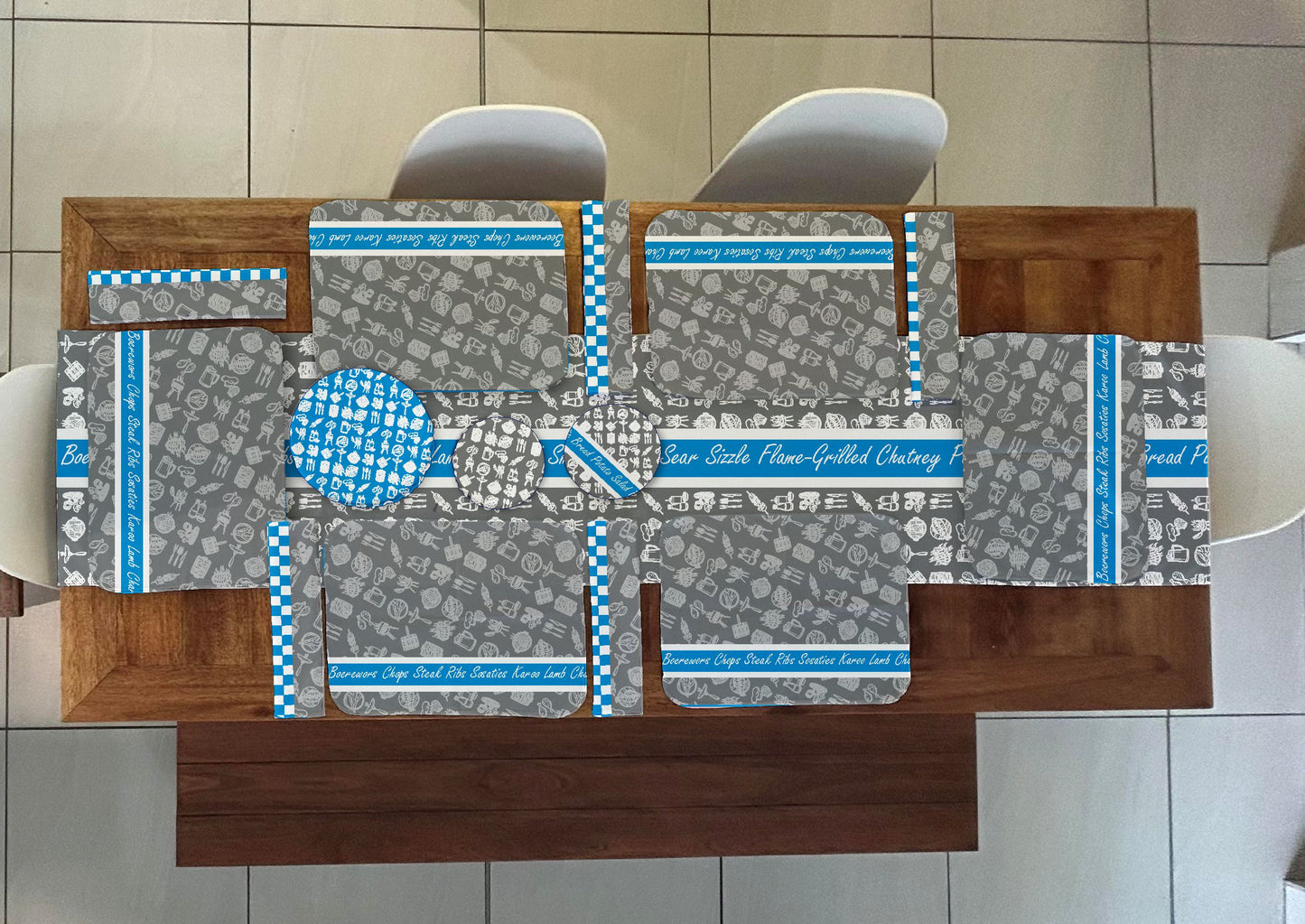 Braai Time Grey Table Runner