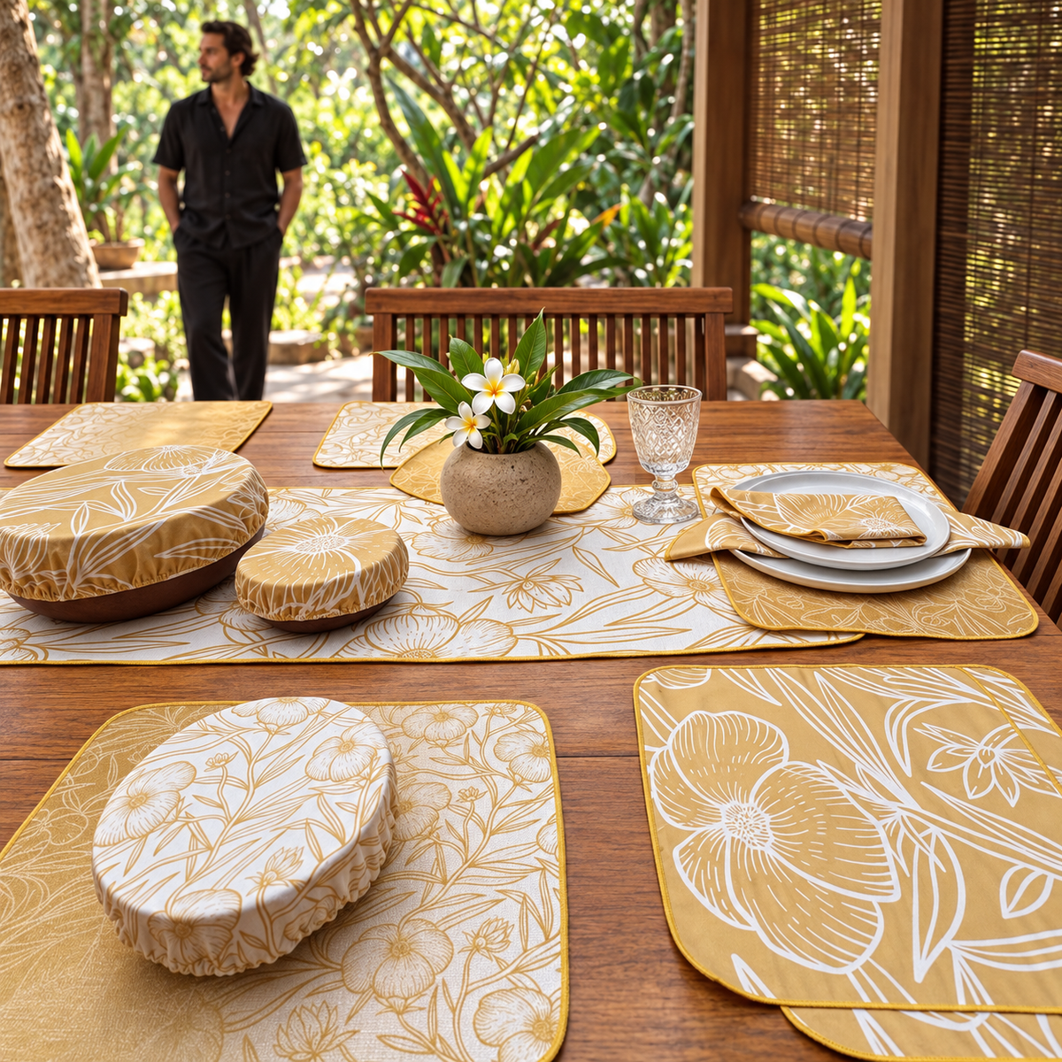 Golden Floral Napkins