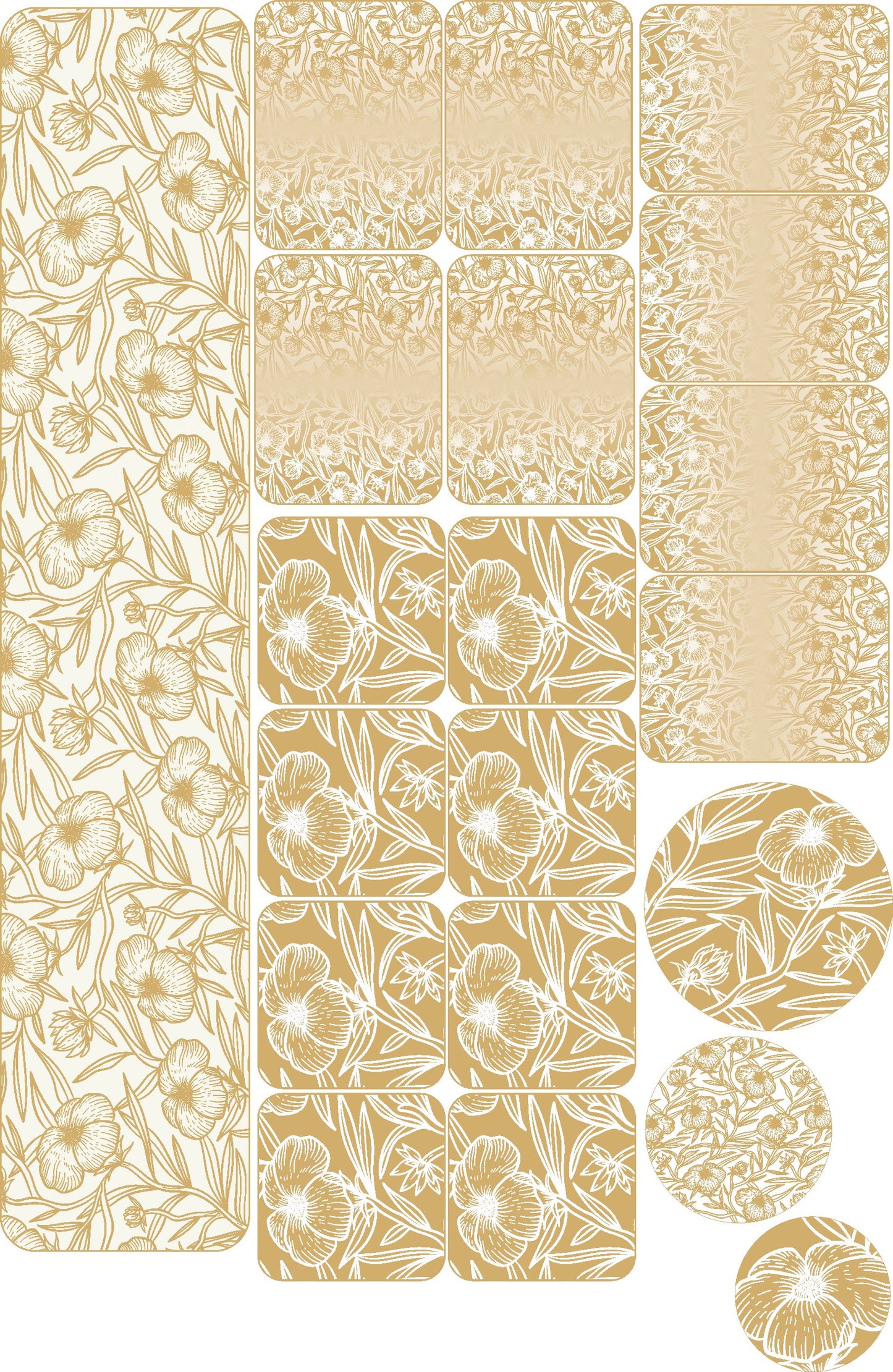 Golden Floral Placemats