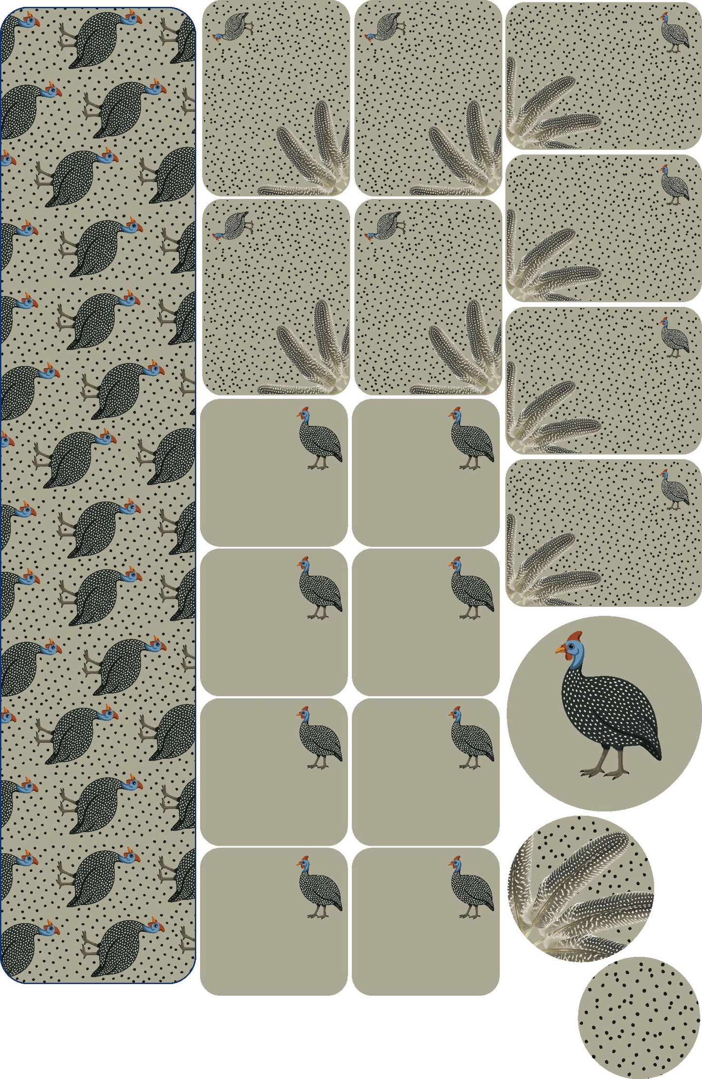 Guinea Fowl Placemats