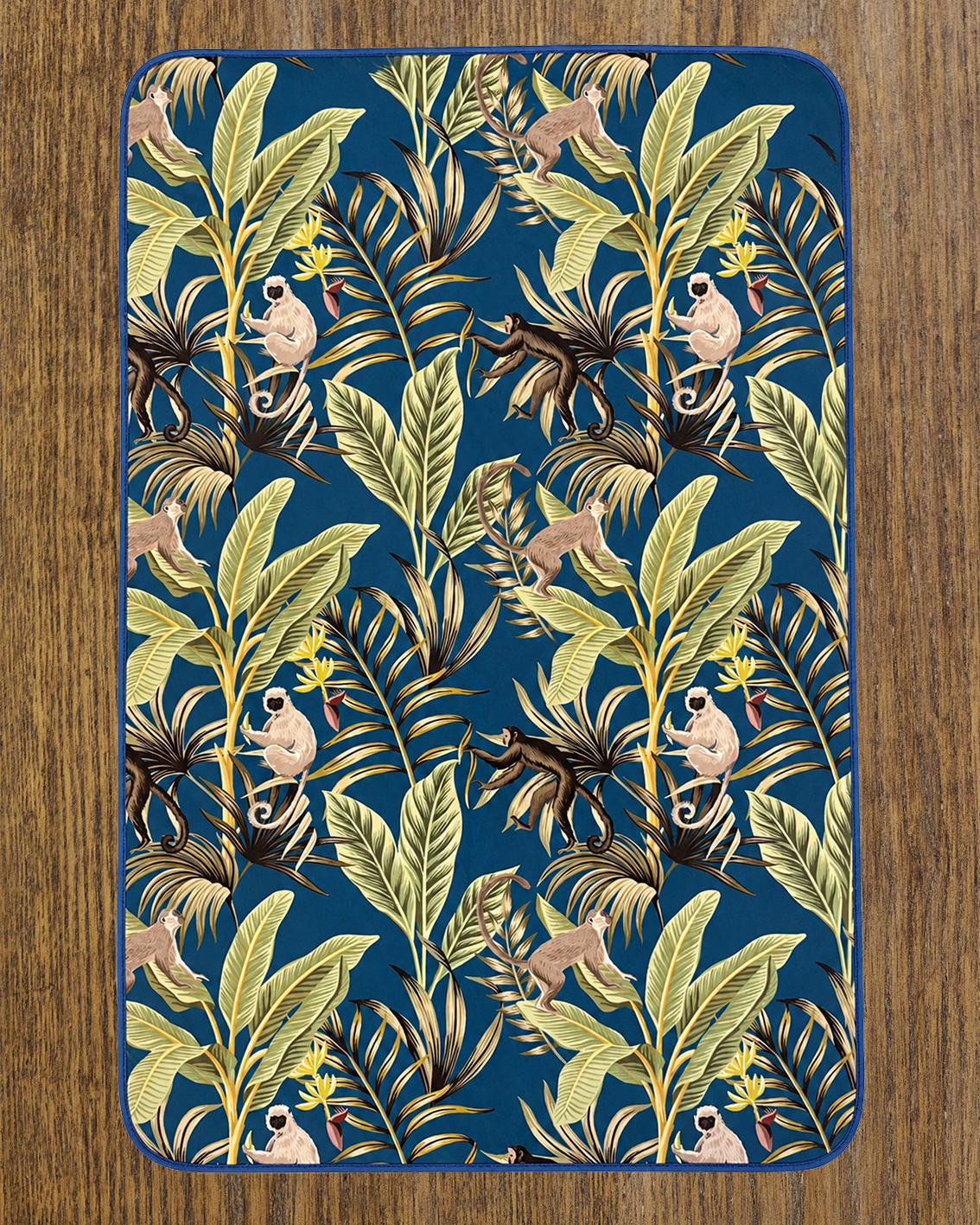 Monkey Palm (Deep Blue) Dishcloth
