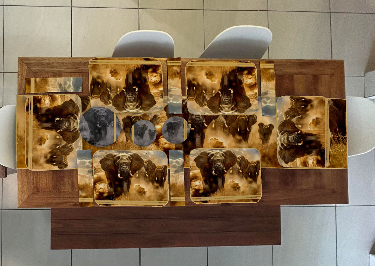 Elephant Savannah Table Runner