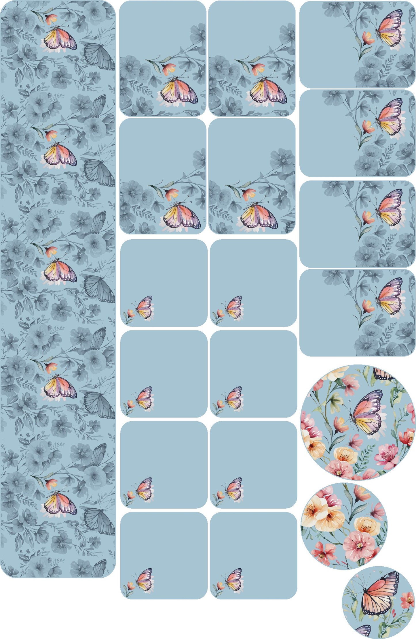 Watercolour Butterfly Runner