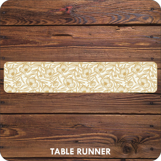 Golden Floral Table Runner