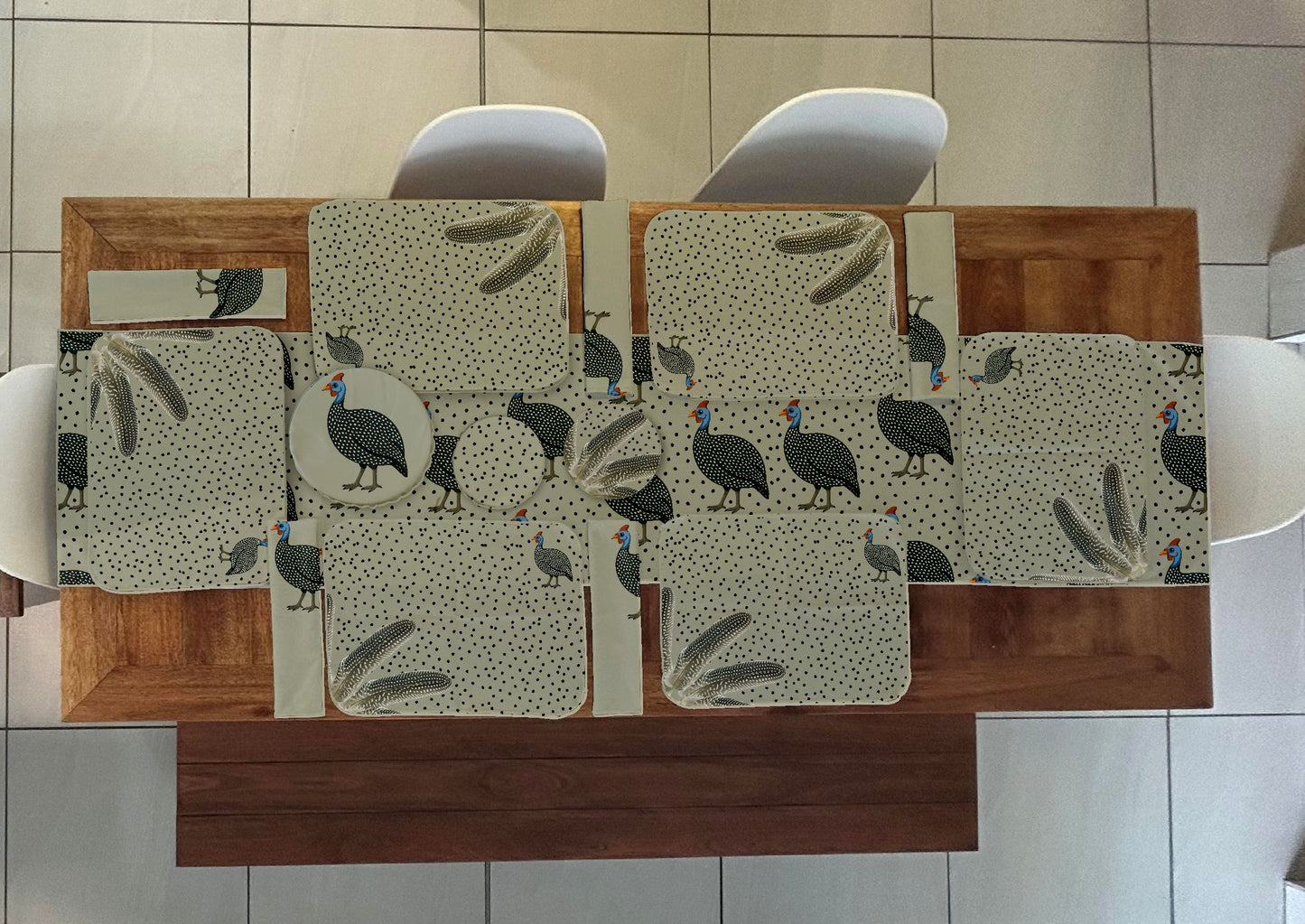 Guinea Fowl Table Set