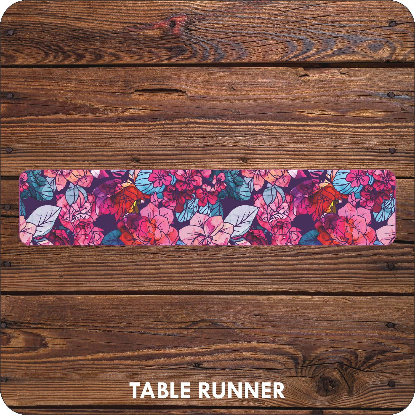 Purple Floral Table Runner