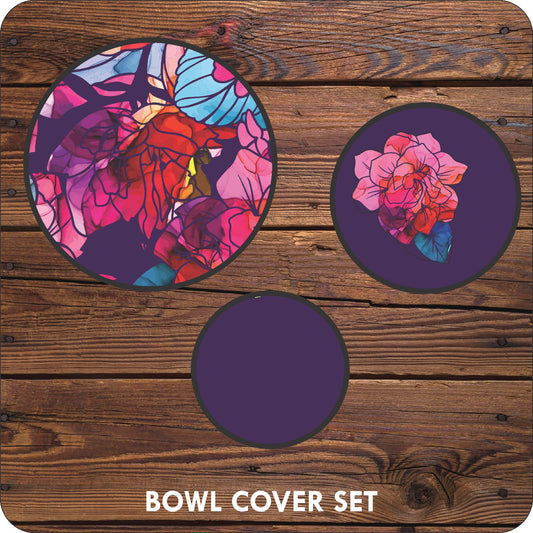 Purple Flower Bowl Covers