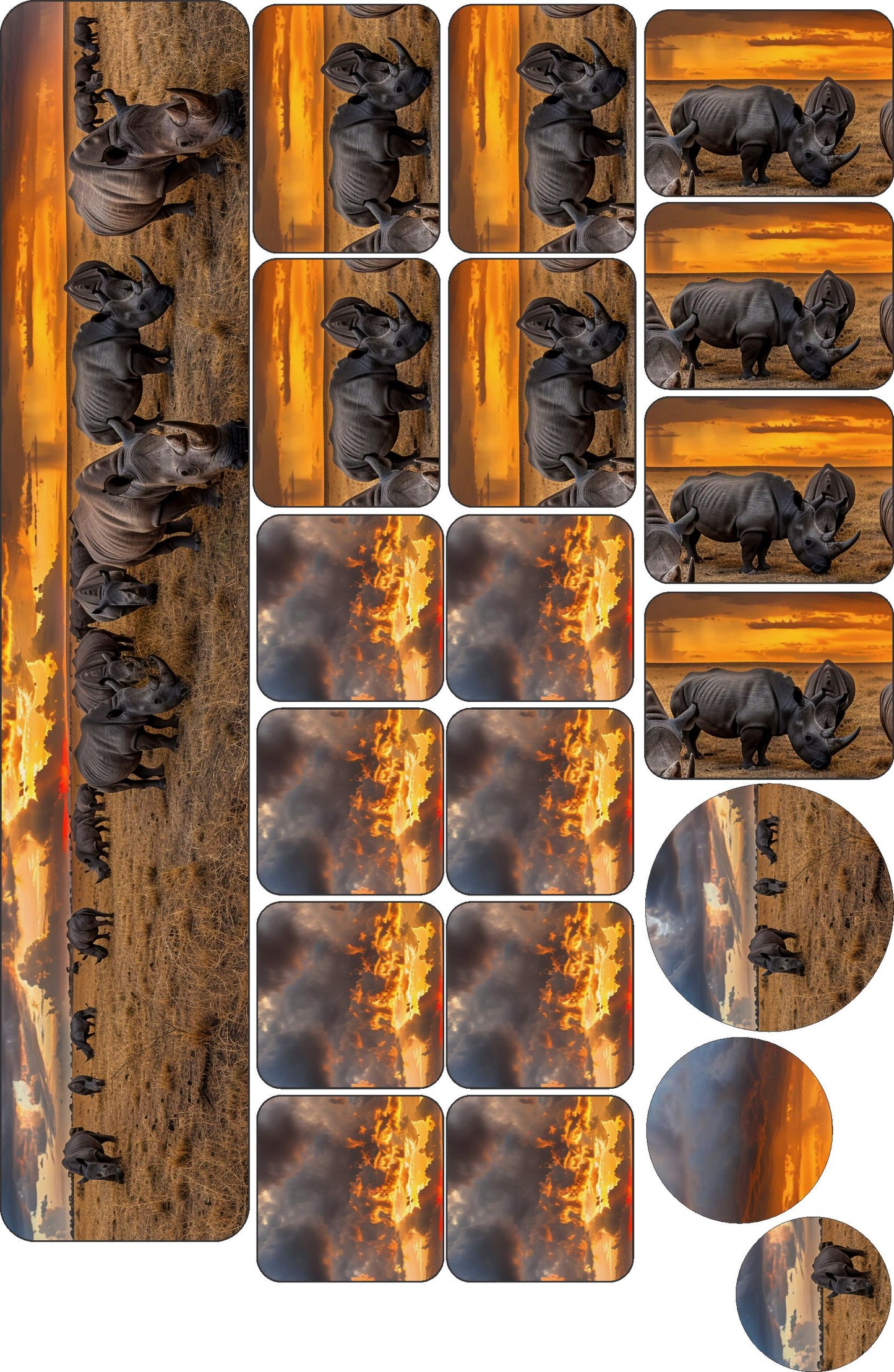 Rhino Sunset Table Runner