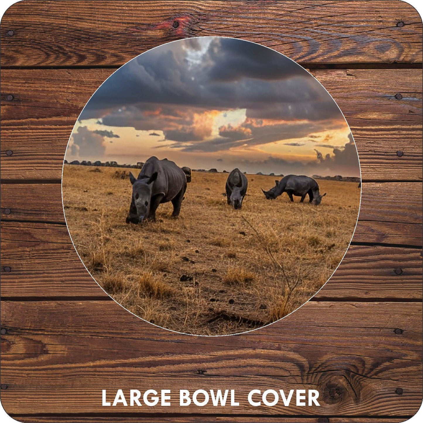 Rhino Sunset  Bowl Covers