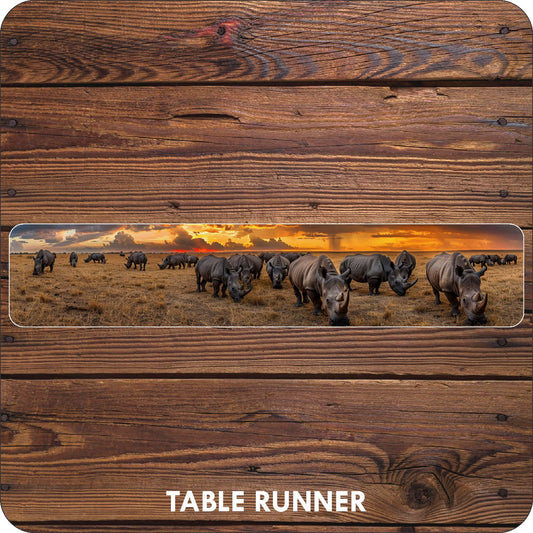 Rhino Sunset Table Runner